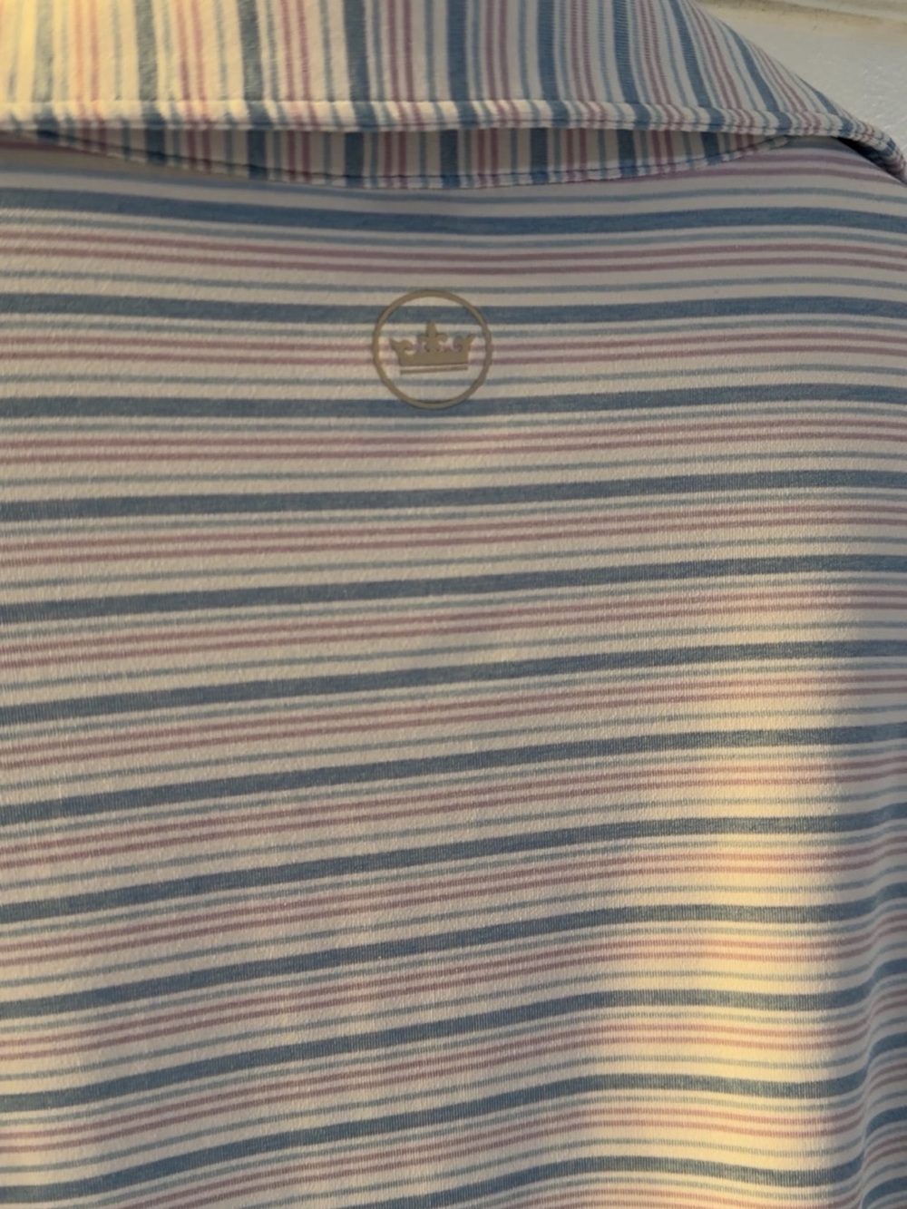Peter Millar Blue and Pink Striped Performance Polo - Picture 3 of 3